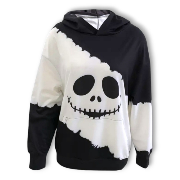 Nightmare Before Christmas Jack Skellington Black & White Hoodie Sweatshirt,sz M - Picture 2 of 10